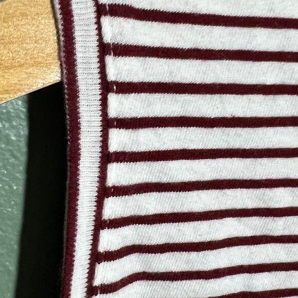 Universal Thread Mock Neck Sleeveless Striped Tank Top Large Burgundy - Picture 6 of 6